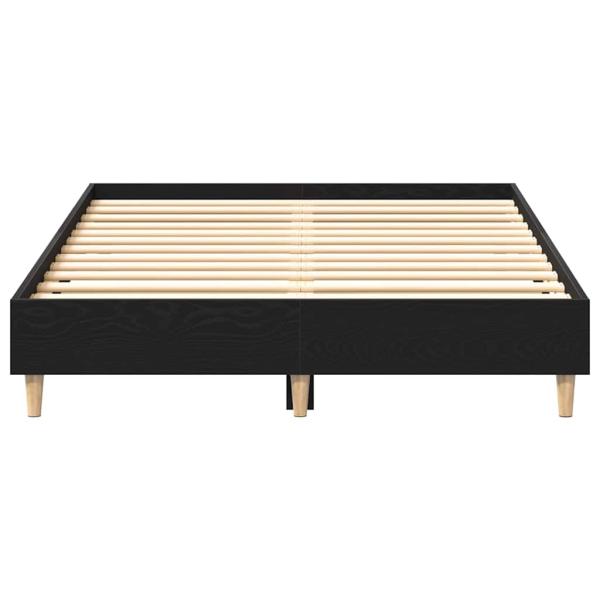 Bettgestell 120x190 cm Schwarz Eichenholz, beschichtete Spanplatte