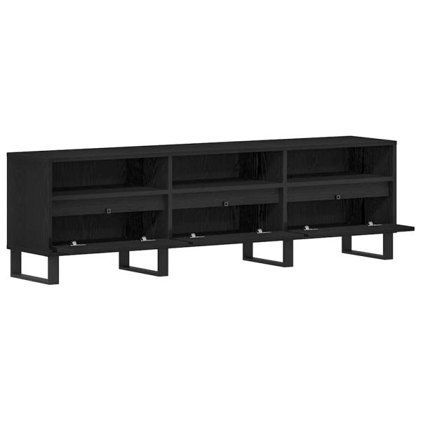 ARDEBO.de - TV-Schrank Schwarz Eiche 150x30x44,5 cm Werkstoff