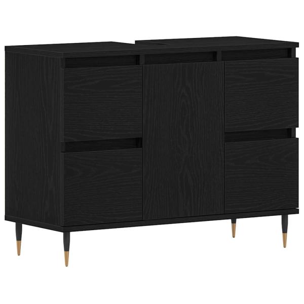 Waschbeckenunterschrank Schwarze Eiche 80x33x60 cm Holzwerkstoff