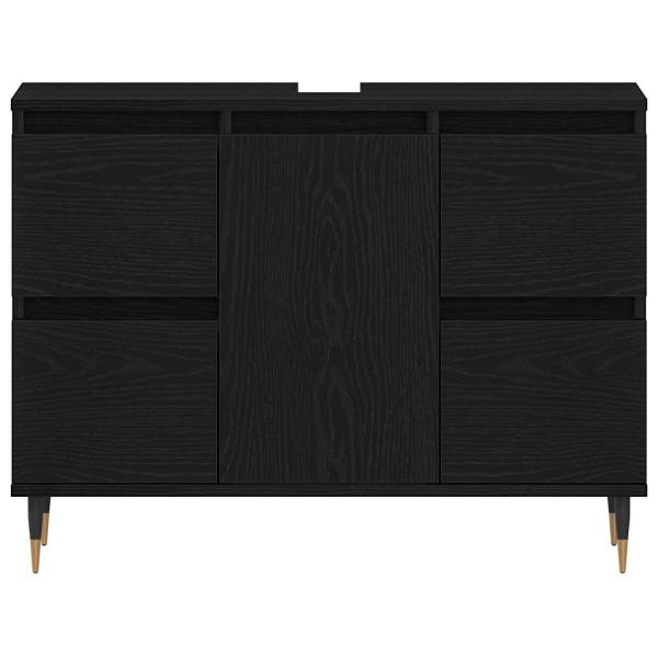 Waschbeckenunterschrank Schwarze Eiche 80x33x60 cm Holzwerkstoff