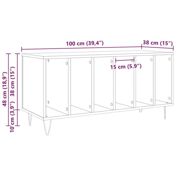 Record Cabinet Artisan Oak 100x38x48 cm Engineered Wood