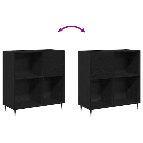 Regalschrank Schwarzer Eichenholz 84,5x38x89 cm Ingenieurholz