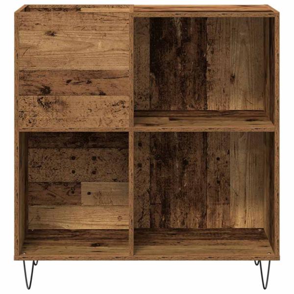 ARDEBO.de - Record Cabinet Schwarz Eiche 84,5x38x89 cm Ingenieured Holz