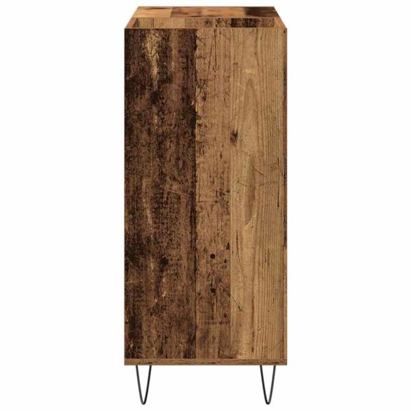 Record Cabinet Schwarz Eiche 84,5x38x89 cm Ingenieured Holz
