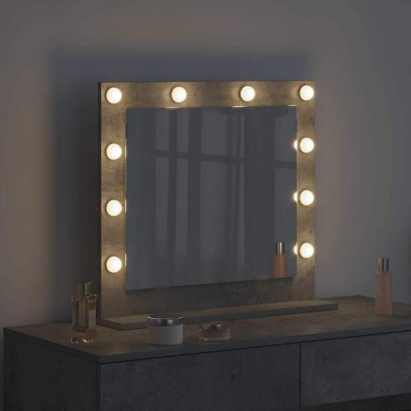 Make-up Spiegel Beton grau Holzwerkstoff 60 x 55 x 18 cm