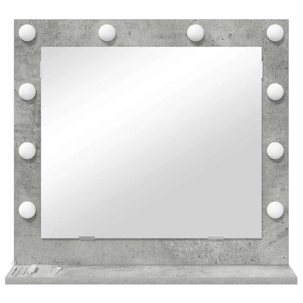 Make-up Spiegel Beton grau Holzwerkstoff 60 x 55 x 18 cm