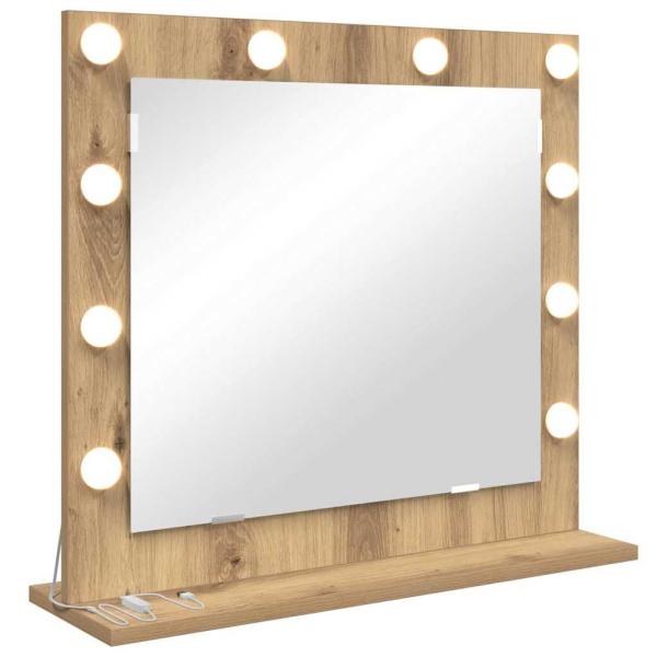 ARDEBO.de - Kosmetikspiegel Artisan Eiche Holz, Glas 60 x 55 x 18 cm