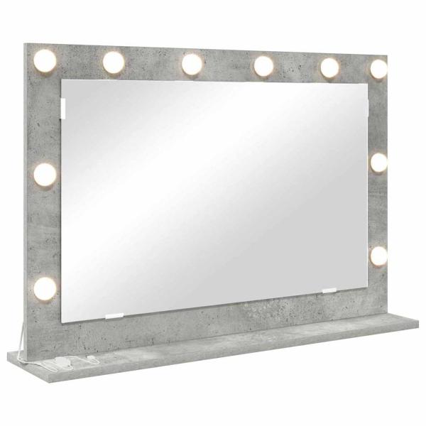 Make-Up Spiegel Beton grau Glas 80 x 55 x 18 cm Rechteckig