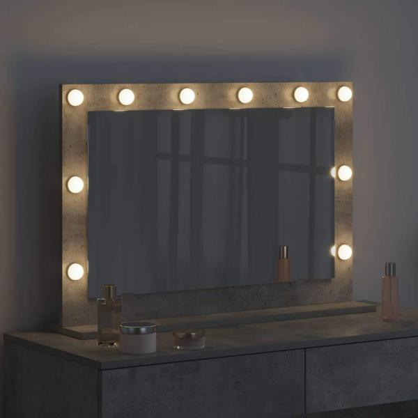 Make-Up Spiegel Beton grau Glas 80 x 55 x 18 cm Rechteckig