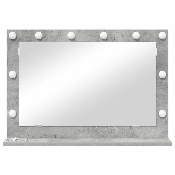 Make-Up Spiegel Beton grau Glas 80 x 55 x 18 cm Rechteckig