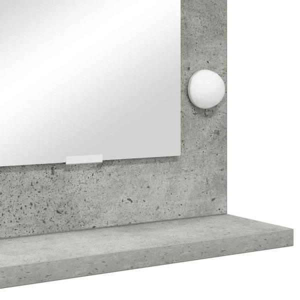 Make-Up Spiegel Beton grau Glas 80 x 55 x 18 cm Rechteckig