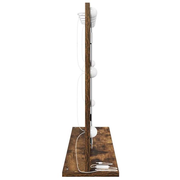 Kosmetikspiegel Geräucherte Eiche Holz und Glas 80 x 55 x 18 cm