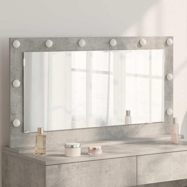 ARDEBO.de - Kosmetikspiegel Beton grau Beton 100 x 55 x 18 cm Spiegel