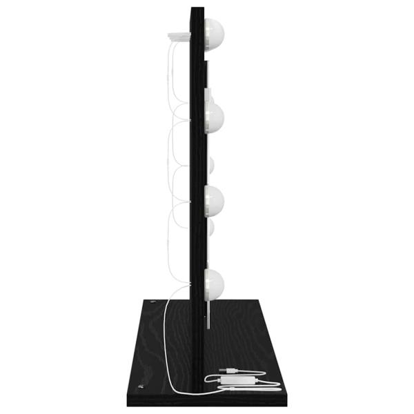 Kosmetikspiegel Schwarz Eiche Massivholz, Sicherheitsglas