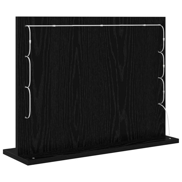Kosmetikspiegel Schwarz Eiche Massivholz, Sicherheitsglas