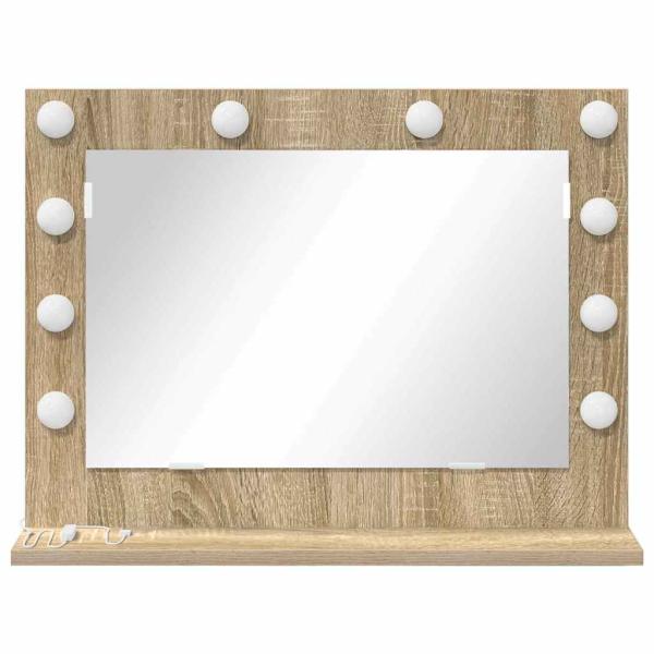 Kosmetikspiegel Sonoma-Eiche Holzwerkstoff, Glas Standard Spiegel