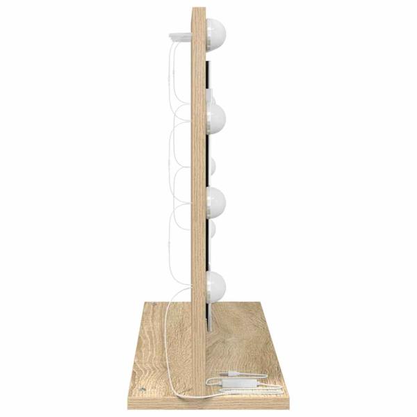 Kosmetikspiegel Sonoma-Eiche Holzwerkstoff, Glas Standard Spiegel