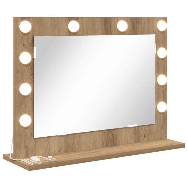 Kosmetikspiegel Handwerkliche Eiche Holzwerkstoff 60 x 45 x 18 cm