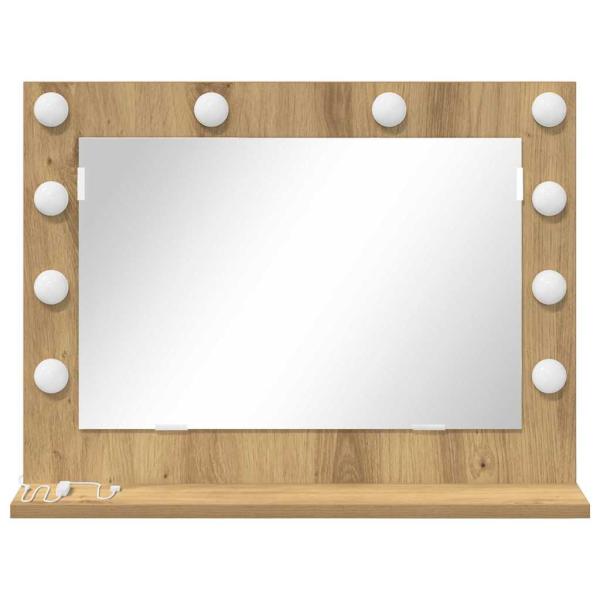 Kosmetikspiegel Handwerkliche Eiche Holzwerkstoff 60 x 45 x 18 cm