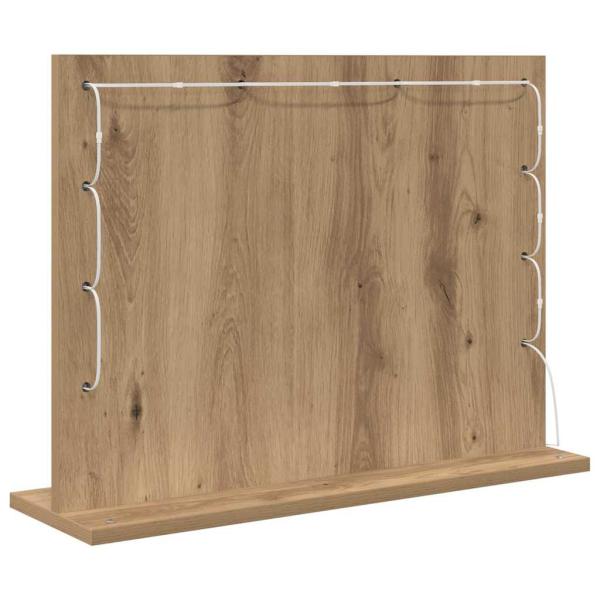 Kosmetikspiegel Handwerkliche Eiche Holzwerkstoff 60 x 45 x 18 cm