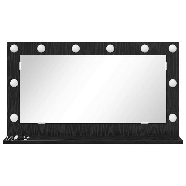 Kosmetikspiegel Schwarze Eiche Schwarz Eichenholz, Glas Mittel