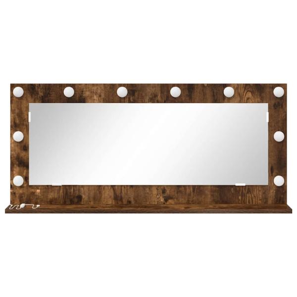 Kosmetikspiegel Geräucherte Eiche Holz, Glas 100 x 45 x 18 cm