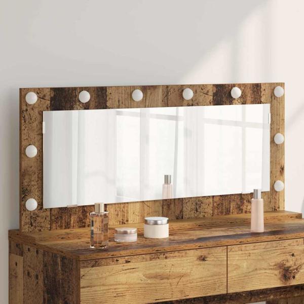 ARDEBO.de - Kosmetikspiegel Altes Holz Holz 100 x 45 x 18 cm Spiegel