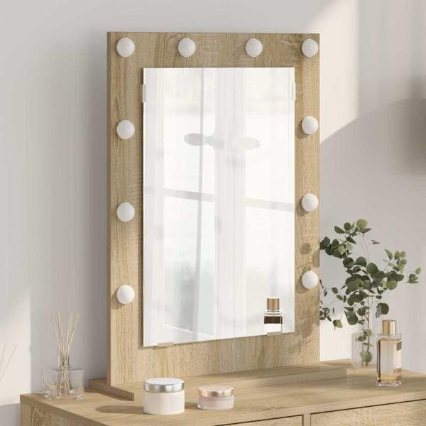 ARDEBO.de - Kosmetikspiegel Sonoma Eiche MDF, Glas 70 x 50 x 18 cm Spiegel