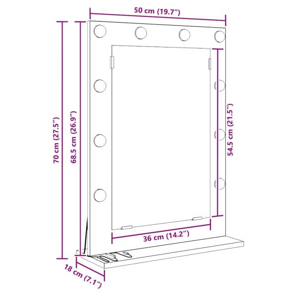Kosmetikspiegel Beton grau 70 x 50 x 18 cm Spiegel