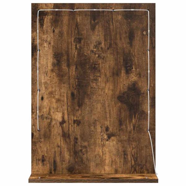 Waschspiegel Geräucherte Eiche Holz, Glas 70 x 50 x 18 cm Spiegel