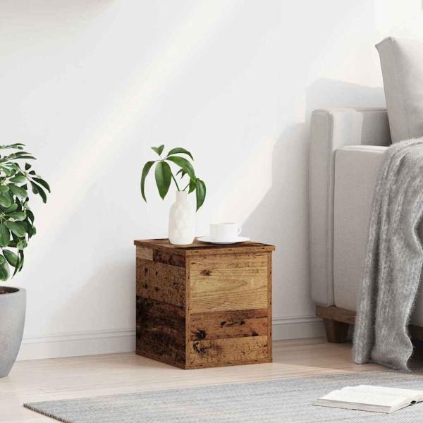 Aufbewahrungsbox mit Deckel Alte Holz 30x35x35 cm Ingenieurholz