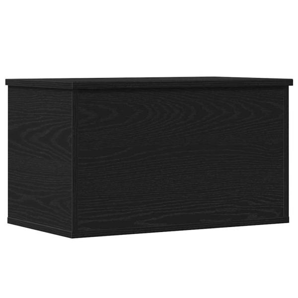 Aufbewahrungsbox mit Deckel Schwarz Eichenholz 60x35x35 cm Ingenieurholz