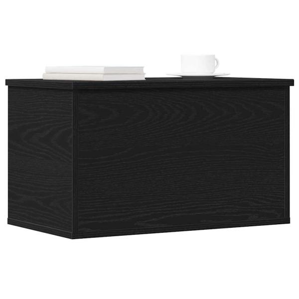 Aufbewahrungsbox mit Deckel Schwarz Eichenholz 60x35x35 cm Ingenieurholz