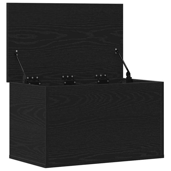 Aufbewahrungsbox mit Deckel Schwarz Eichenholz 60x35x35 cm Ingenieurholz