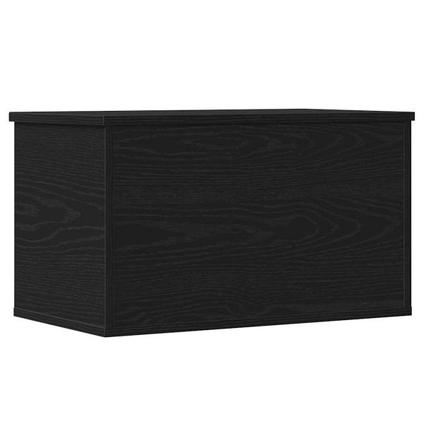 Aufbewahrungsbox mit Deckel Schwarz Eichenholz 60x35x35 cm Ingenieurholz