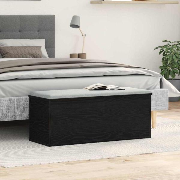 ARDEBO.de - Aufbewahrungsbox in Schwarz Eiche 90x35x35 cm aus Holzwerkstoff