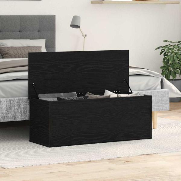 Aufbewahrungsbox in Schwarz Eiche 90x35x35 cm aus Holzwerkstoff