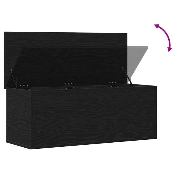 Aufbewahrungsbox in Schwarz Eiche 90x35x35 cm aus Holzwerkstoff