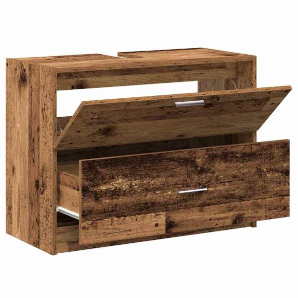 Waschbeckenunterschrank Altholz 78x37x59 cm Holz