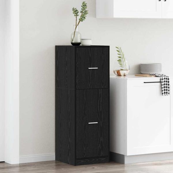 ARDEBO.de - Apotheker Schrank Schwarz Eiche Holz 40 x 41 x 118 cm