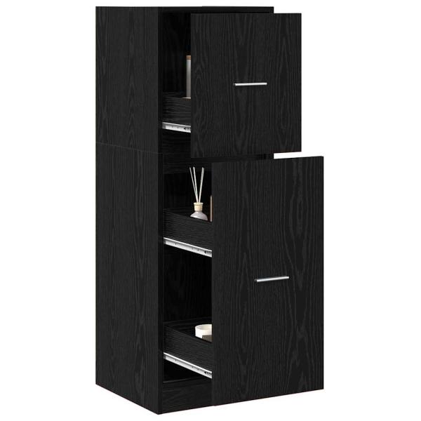Apotheker Schrank Schwarz Eiche Holz 40 x 41 x 118 cm