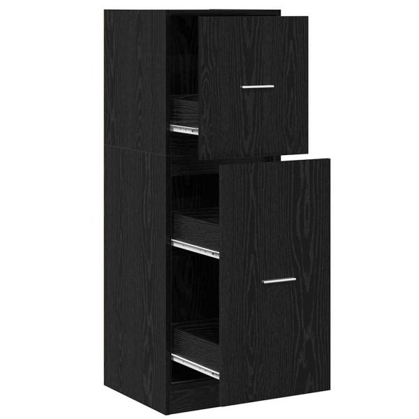 Apotheker Schrank Schwarz Eiche Holz 40 x 41 x 118 cm