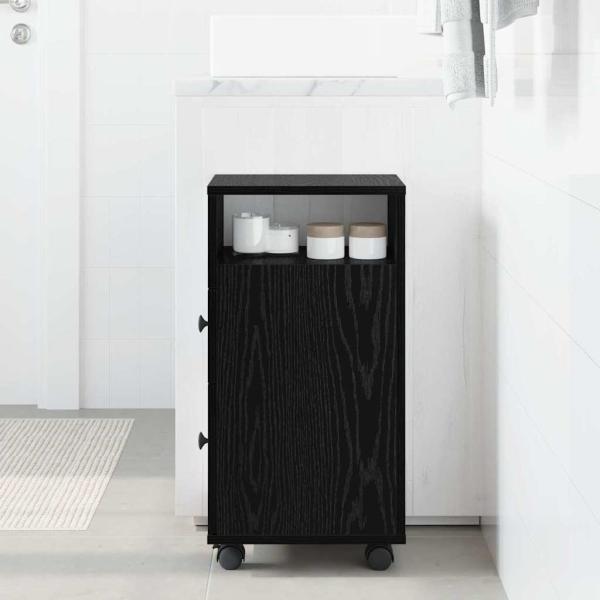 ARDEBO.de - Schmaler Badezimmerschrank Schwarze Eiche Holzwerkstoff