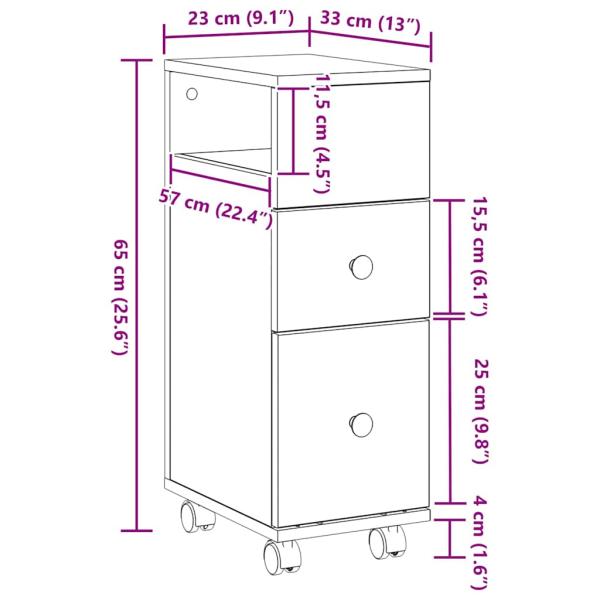 Schmaler Badezimmerschrank Schwarze Eiche Holzwerkstoff