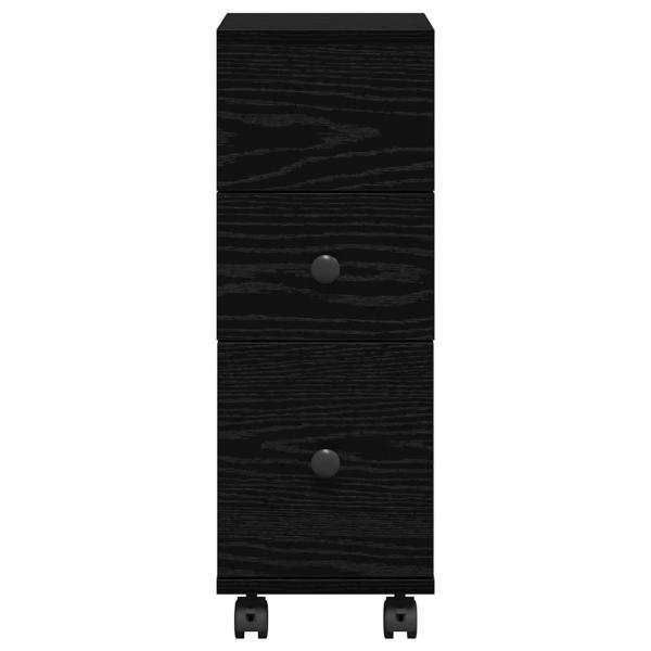 Schmaler Badezimmerschrank Schwarze Eiche Holzwerkstoff