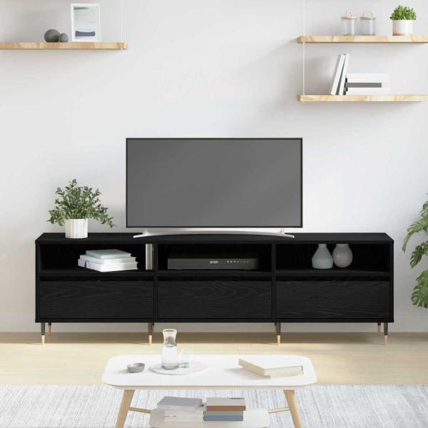 TV Schrank Schwarz Eiche 150x30x44,5 cm Holzwerkstoff