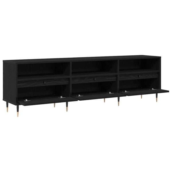 TV Schrank Schwarz Eiche 150x30x44,5 cm Holzwerkstoff