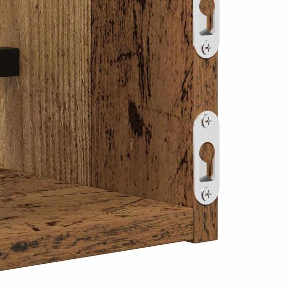 Wandregale Set aus 2 Altes Holz Holz, Metall Wandmontage