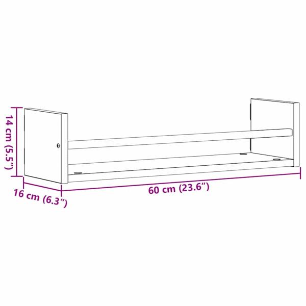 Wandregale Set aus 2 Altes Holz Holz, Metall Wandmontage