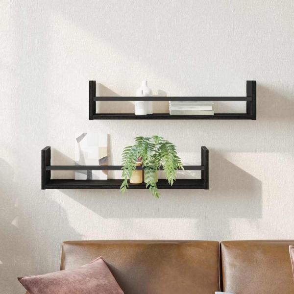 ARDEBO.de - Wandregal Schwarze Eiche MDF, Spanplatte 60 x 16 x 14 cm